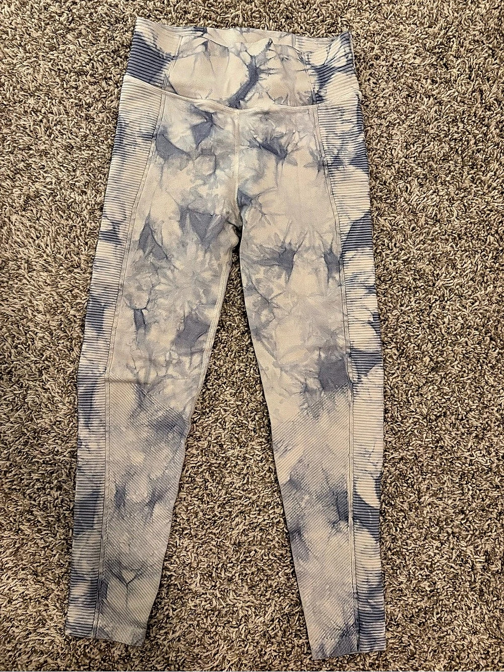 Offline by Aerie Ribbed Shine High Waisted Legging Blue & White Small
